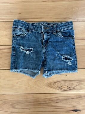 Cat & Jack Blue Distressed Frayed Denim Shorts